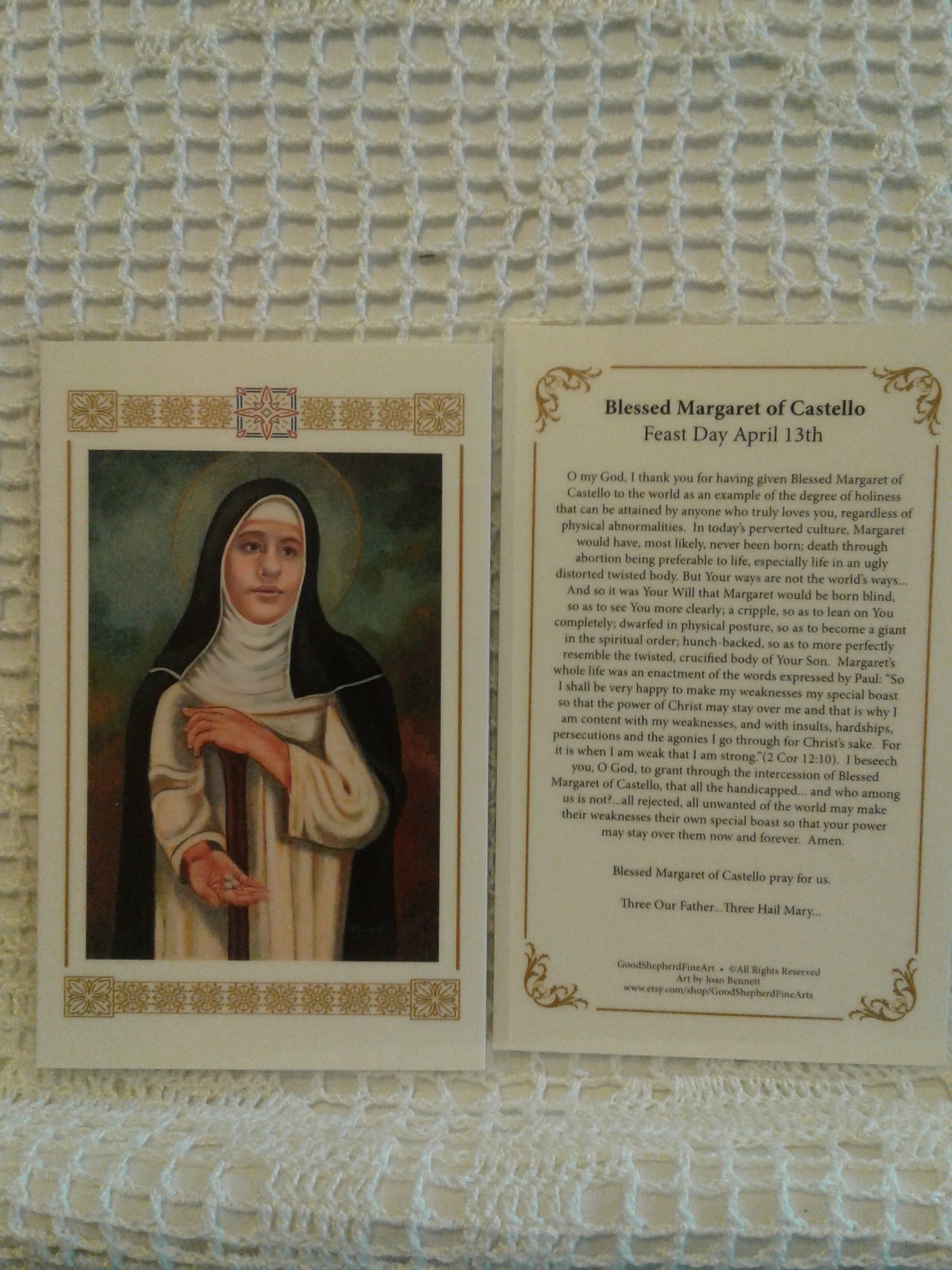 Blessed Margaret of Castello Laminated Holyprayer Cards Etsy