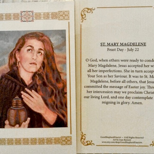 St Mary Magdalene Prayer Card Etsy
