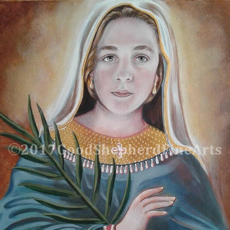 Saint Anastasia, Martyr, Deleverer of Potions, 8x10&11x14 Prints on White Card Stock, Catholic Saint, Catholic Devotional Patron Saint image 1