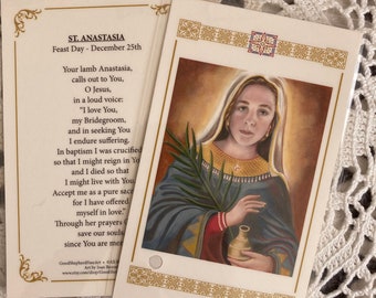 Saint Anastasia Relic Card Prayer Card