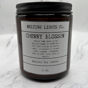 Cherry Blossom candle, scented candle, gift for her, floral scents, cherry scents, anniversary gift, Christmas candle, gifts for all, gifts,