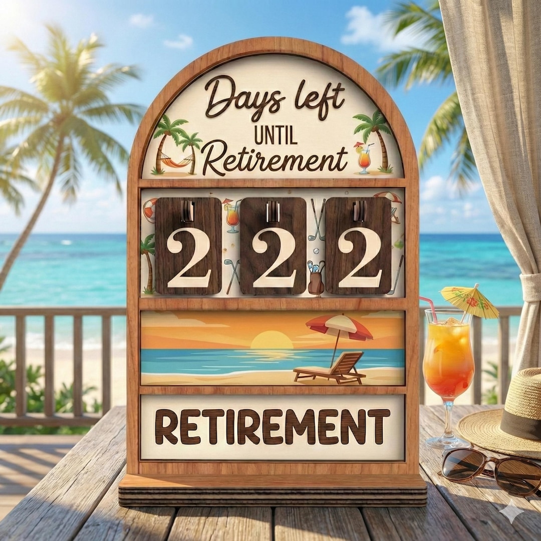 Retirement Counter Rings Personalized Retirement Countdown Sign, Days Until I’m Retired Tracker ...