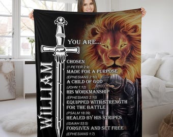 Christian Blanket, Bible Verse Blanket, Religious Gifts For Men, Personalized Blankets And Throws, Christmas Gift SK3432