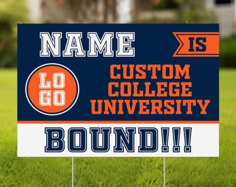 Enseigne personnalisée de cour délimitée pour l'université, enseigne avec logo d'université, enseigne de cour délimitée personnalisée pour diplômés universitaires avec piquet en H en métal UMWS16