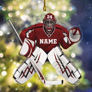 Custom Personalized Hockey Goalie Christmas Ornament 2D, Gift For Hockey Players, Custom Name Ornament, Gifts For Colleagues SK3527