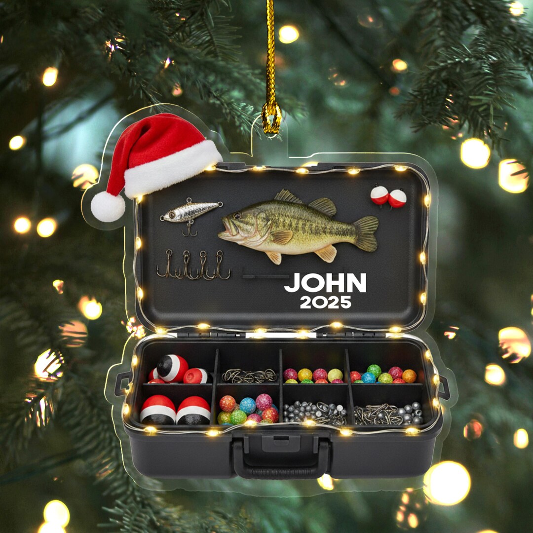 Personalized Fishing Tackle Box 2D Ornament, Fisherman Ornament, Dad ...