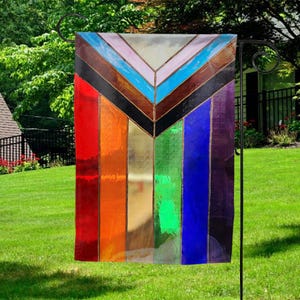 Progress Pride Garden Flag, Inclusive Pride Flag, LGBT Gay Pride, LGBTQ Inclusive Progress Pride Flag, Pride Flag LGBT Pride Flag SLUF21