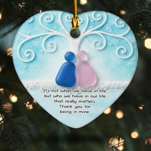 Personalized Friendship Sea Glass Ornament, Custom Best Friend Christmas Decor Gift, Ceramic Keepsake for Long Distance Friends AXJV20