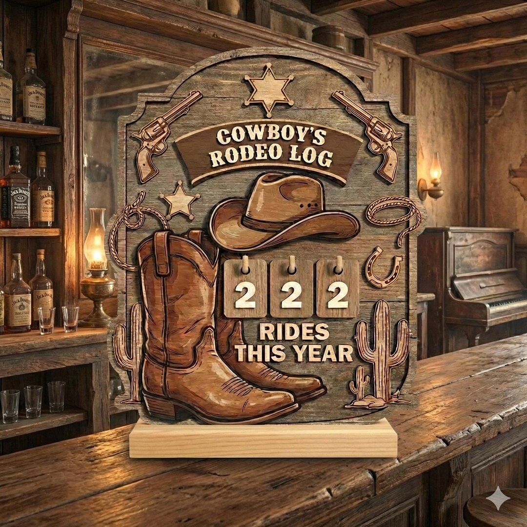 Wood Rodeo Sign Cowboy Rodeo Tracker Sign, Western Ride Log Wooden Sign, Rustic Cowboy ...
