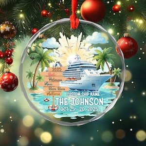 Personalized Cruise Christmas Ornament/Cruise Ship Ornament/Vacation Keepsake/Cruise Lover Gift/Cruise Christmas Gift, Family Cruise OHXN03