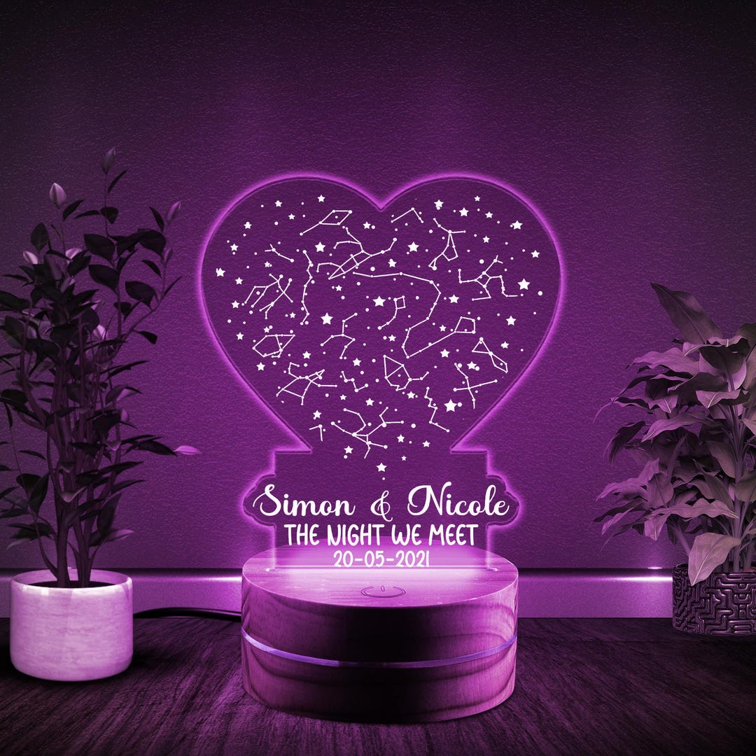 Customized Constellation Chart Night Light, Star Map on Light