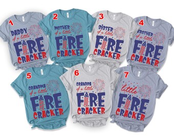 Little Firecracker Family Shirt, 4th Of July Shirt, Patriotic, Mom, Dad, Sister, Brother, American Custom Family Shirt SKWK19