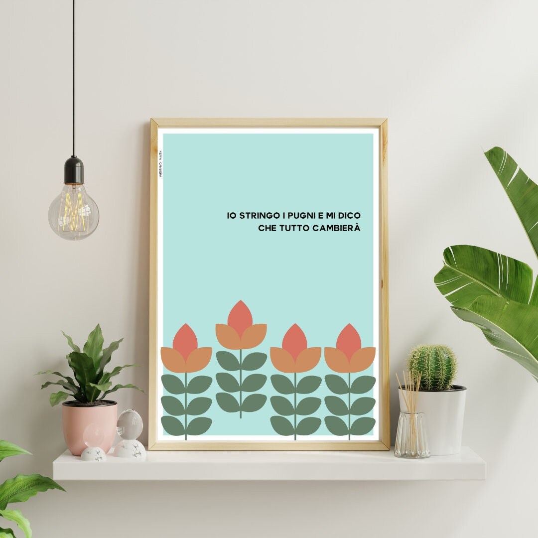 Digital poster to print, Neffa will change, Italian music, HomeDecor songs, Music on poster, Music print, Poster art, Gift idea
