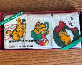 Vintage Garfield Underwear Women's Size 6 Christmas KiKi Bikini NOS Rare