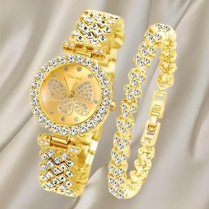Butterfly dial watch for women, brand design, feminine clock. Best Gift for women, ladies and young people. Luxury and fashion
