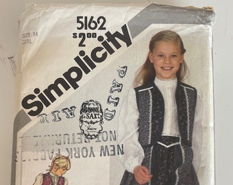 Vintage Gunne Sax Simplicity 5162 Out of Print Pattern 80s Girl Size 14 Bust 32