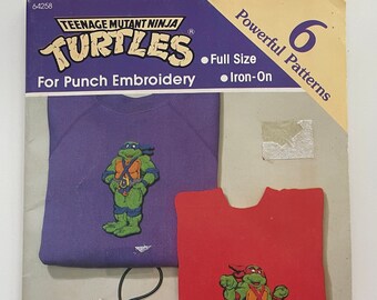 Vintage Teenage Mutant Ninja Turtles TMNT Punch Embroidery Patterns 90s Mirage