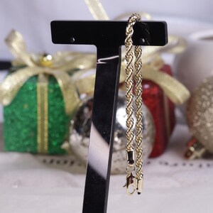 18K Gold Filled Rope Chain 7.5&quot; Bracelet - Non Tarnish Jewelry - Limited Bracelet - Waterproof Bracelet Jewelry - Vintage Gold - Gift