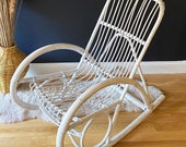 White Rattan Rocker