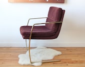 r e s e r v e d Modern Gold Glam Cantilever Milo Baughman Style Chair. Perfect Desk Chair