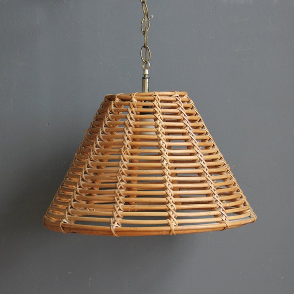 Franco Albini Style Modern Rattan Hanging Pendant