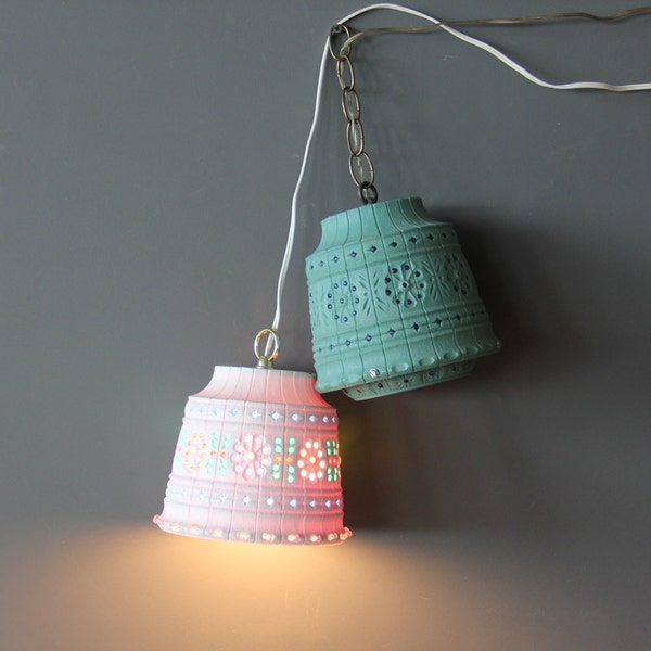 Paar von hängenden Lampen böhmischen Leuchten Pendelleuchte Leuchten Lawnware. Perfekt für ein Kinderzimmer oder im freien