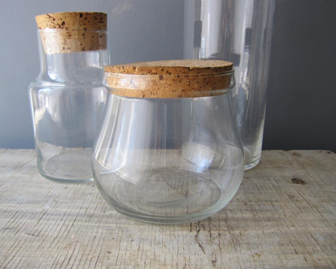 Glass Apothecary Jar. Cork Lid. Various Sizes. Etsy
