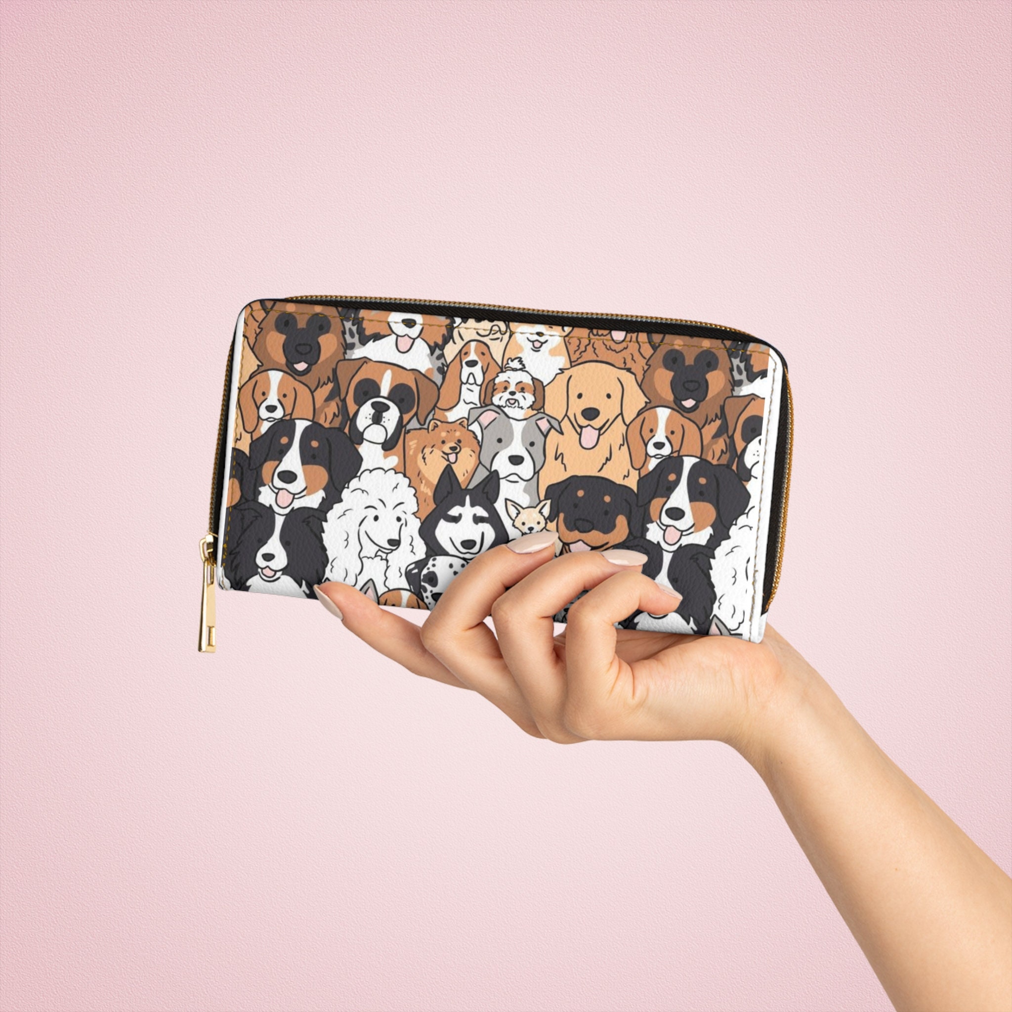 Dog Wallet Dog Print Zip Wallet: Animal Lover PU Leather Coin Purse - Etsy