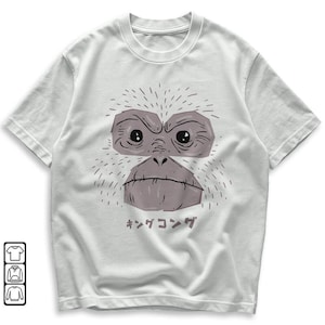 King Monster Kong Kawaii Japanese Shirt, Funny King Kong Graphic Tee, Japanese Harajuku Style Cotton Shirt, Kawaii Aesthetic Streetwear Gift