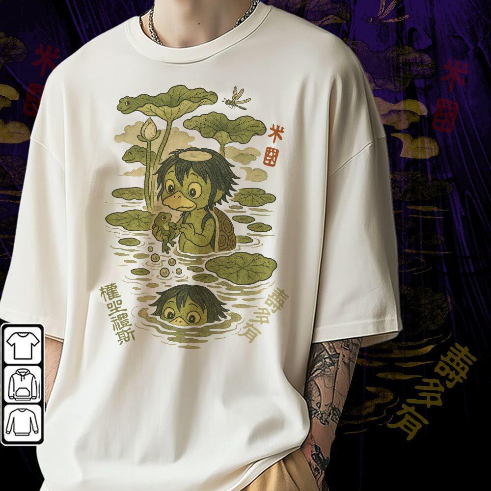 Kappa Frog Kawaii Yokai Ukiyo-e Japanese Shirt - Cute Frog Yokai Tee
