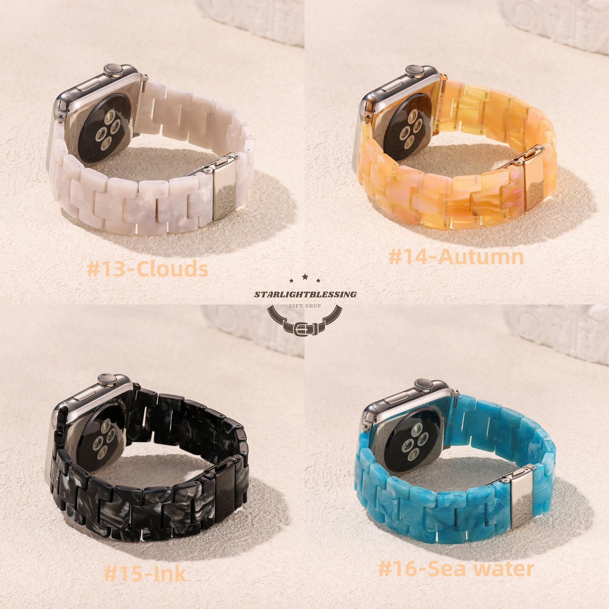 Resin Texture Apple Watch Band - Unique Adjustable Bracelet Watch Strap - 38mm-41mm 42mm-49mm - Apple Watch ArmBand For 9-1 Series