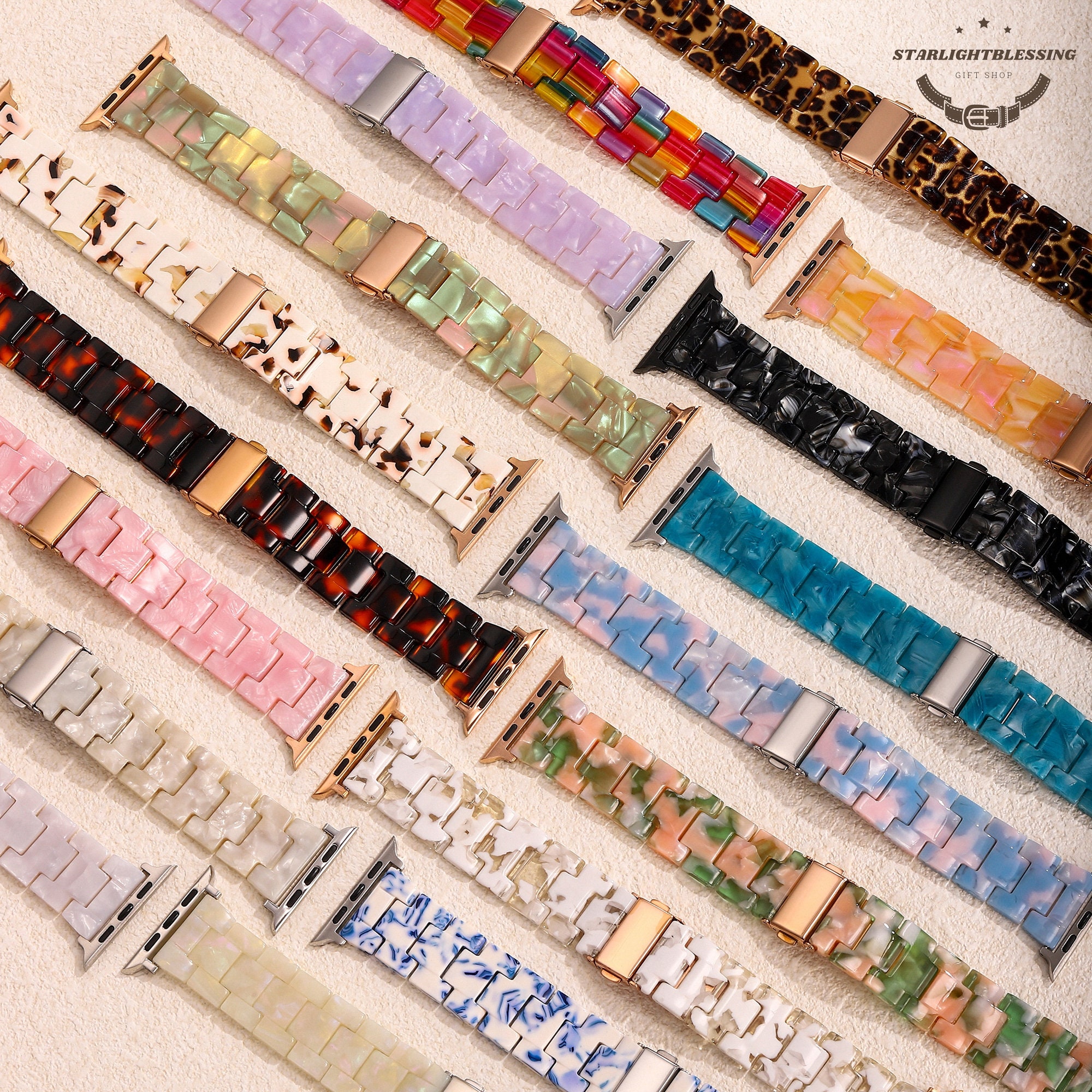 Resin Texture Apple Watch Band - Unique Adjustable Bracelet Watch Strap - 38mm-41mm 42mm-49mm - Apple Watch ArmBand For 9-1 Series