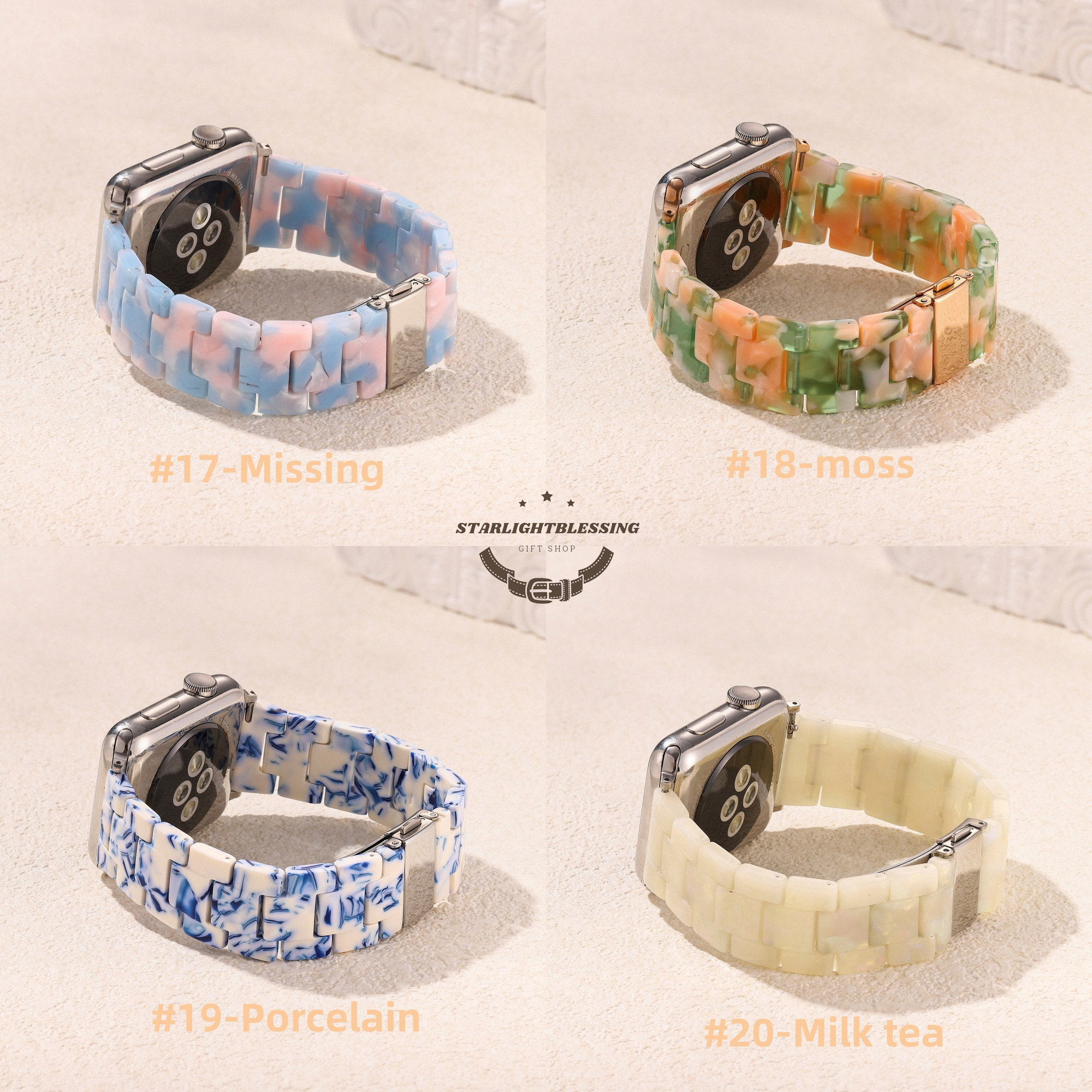 Resin Texture Apple Watch Band - Unique Adjustable Bracelet Watch Strap - 38mm-41mm 42mm-49mm - Apple Watch ArmBand For 9-1 Series