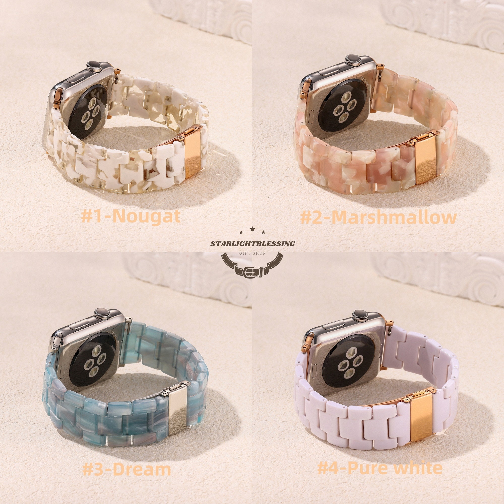 Resin Texture Apple Watch Band - Unique Adjustable Bracelet Watch Strap - 38mm-41mm 42mm-49mm - Apple Watch ArmBand For 9-1 Series