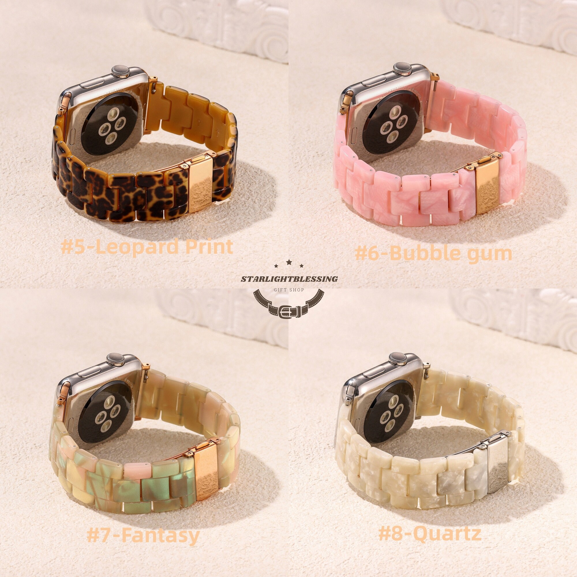 Resin Texture Apple Watch Band - Unique Adjustable Bracelet Watch Strap - 38mm-41mm 42mm-49mm - Apple Watch ArmBand For 9-1 Series