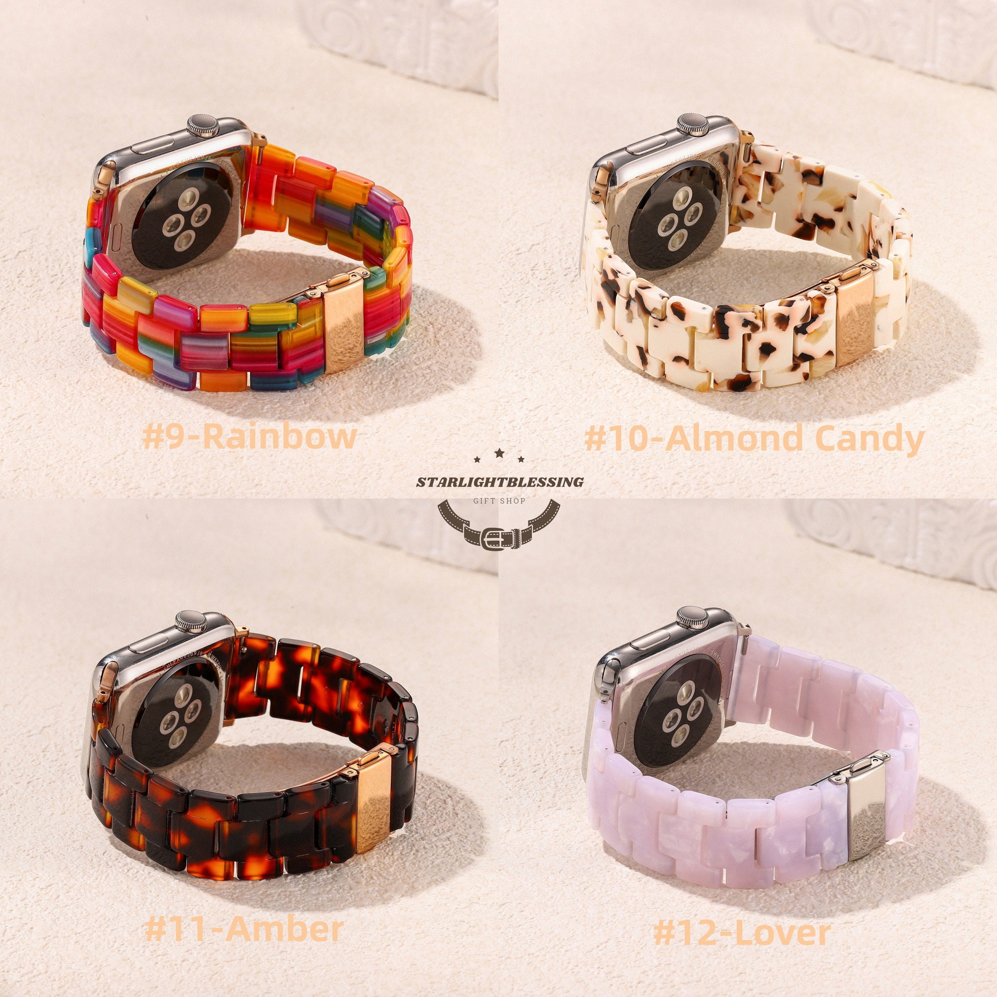 Resin Texture Apple Watch Band - Unique Adjustable Bracelet Watch Strap - 38mm-41mm 42mm-49mm - Apple Watch ArmBand For 9-1 Series