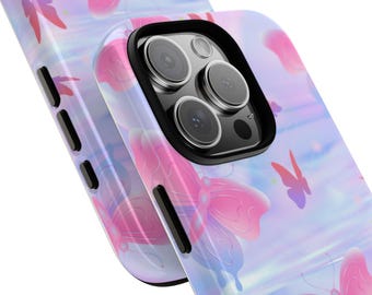 Funda para teléfono con diseño de mariposa / Fundas resistentes para amantes de la naturaleza, regalos para ella, protección con estilo, estética floral, decoración primaveral.