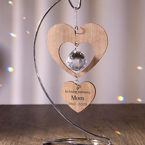 Atrapasueños de cristal personalizado: regalo conmemorativo de condolencias, atrapasol con forma de corazón con forma de rompecabezas, regalo por la pérdida de una madre, pérdida de una mascota o aborto espontáneo.