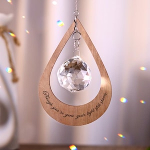 Atrapasol conmemorativo personalizado - Atrapasol de cristal, regalo de condolencias, pérdida de la madre, pérdida del padre, pérdida de una mascota, regalo por aborto espontáneo