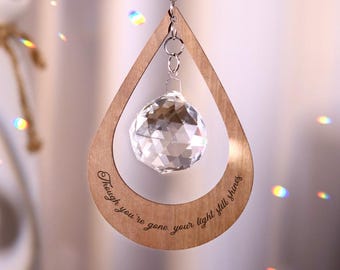 Personalized Memorial Suncatcher - Crystal Suncatcher, Sympathy Gift, Loss of Mother, Loss of Father, Loss of Pet, Miscarriage Gift
