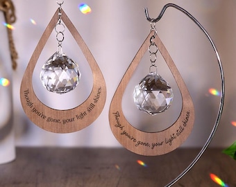 Custom Crystal Suncatcher - Sympathy Memorial Gift, Pet Memorial Suncatcher, Loss of Mother, Loss of Father, Miscarriage Gift, Loss of Pet