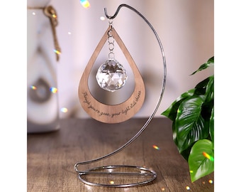 Personalized Crystal Suncatcher - Sympathy Memorial Gift, Memorial Suncatcher, Loss of Mother, Loss of Father, Miscarriage Gift, Loss of Pet