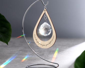Personalized Crystal Suncatcher - Sympathy Memorial Gift, Memorial Suncatcher, Loss of Mother, Loss of Father, Pet Memorial Suncatcher