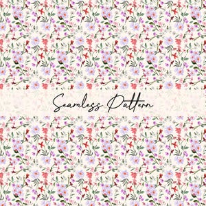 Padrão floral sem costura, flores em aquarela, papel digital, design de tecido botânico, jardim de primavera, plano de fundo para impressão