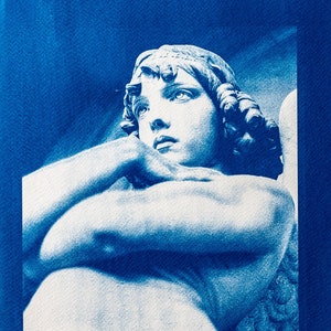 Cianotipia originale fatta a mano, regalo per la casa, stampa fotografica vintage su carta acquerello fine art di altissima qualità, 2024