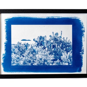 Cianotipia originale fatta a mano, regalo per la casa, stampa fotografica vintage su carta acquerello fine art di altissima qualità, 2024
