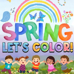 Printable Kids Spring Color Sheets - Digital Download - 8.5x11