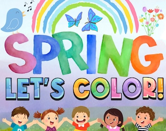 Printable Kids Spring Color Sheets - Digital Download - 8.5x11