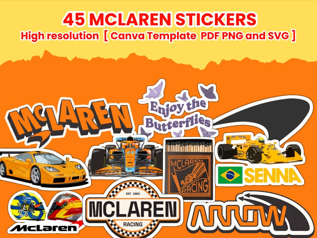 Mcain Racing Sticker Mclaren F1 Stickers Bundle | 45 Printable Designs (canva Template) - Etsy