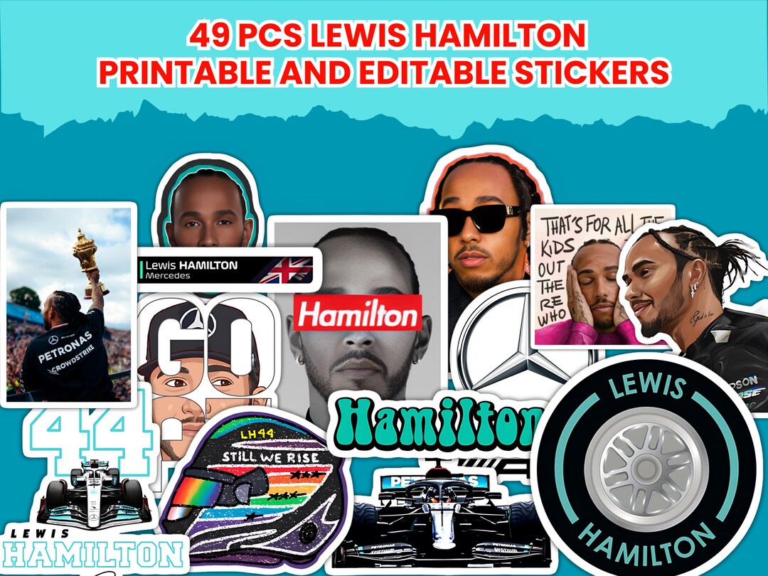 Lewis Hamilton Sticker Pack | F1 Sticker | F1 Driver Sticker | Mercedes ...